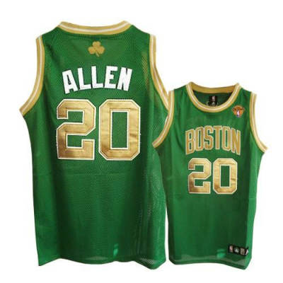 NBA Boston Celtics 20 Ray Allen Green Gold Number Jersey Final Patch